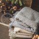 Wool blanket with fringes "Jaukumas" grey